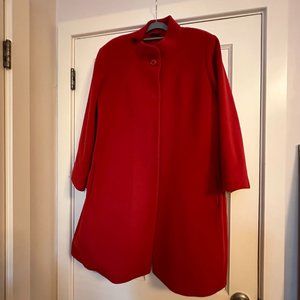 Never worn! Designer Red Wool and Cashmere Cinzia Rocca Due Winter Coat